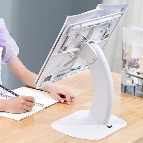 Support surélevé pour ordinateur portable/tablette pour enfants, support de bureau pliable, portable et multifonctionnel, blanc