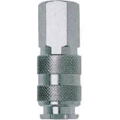 1 Schnellkupplung – Druckluftzubehör – Universelles Metall-1/4"-Innengewinde – Für Druckluftwerkzeuge – Grau – 12,2 x 7,5 x 3,4 cm
