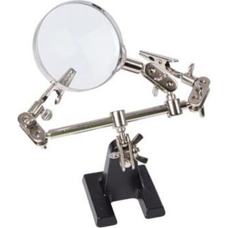 – Troisième main avec loupe VTHHN – Grossissement 1,625x – Dioptrie 2,5 – Acier inoxydable – Pour travaux de précision - RI17310 (1/5)