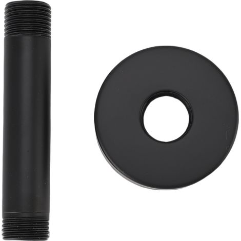 Braccio doccia a soffitto flangiato G1/2 da 3 pollici in acciaio inox, tubo di prolunga per soffione doccia a pioggia a scomparsa per montaggio a soffitto, per bagno, nero. (1/5)