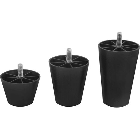 Kunststoff Möbelfuß Möbelfüße Plastikfuß Plastikfüße Stellfuß Stellfüße Schwarz 40 mm (1/3)