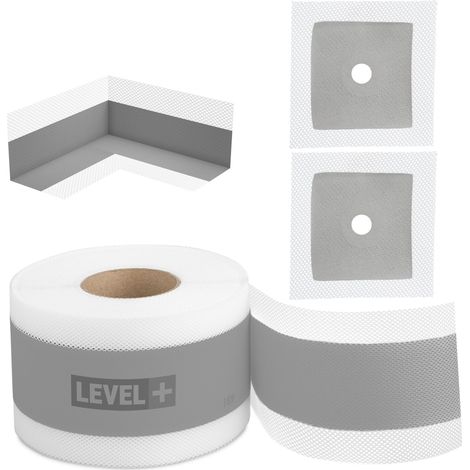 LEVEL+ Bandset Dusche Balkon Dichtband Dichtbahn Duschelement Ecken Profi SET G11 (1/4)