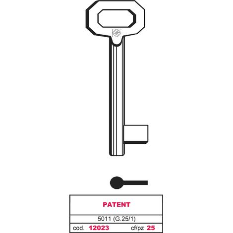 Silca CHIAVE A MAPPA 5011 (G. VAZ 1) PATENT 5.00 pz
