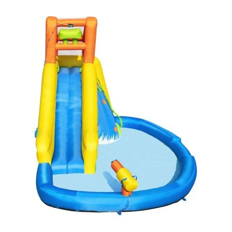 Bestway Aire de jeux gonflable avec toboggan, pataugeoire et canon à eau Mont Splashmore H2OGo 435 x 286 x 267 cm (1/5)