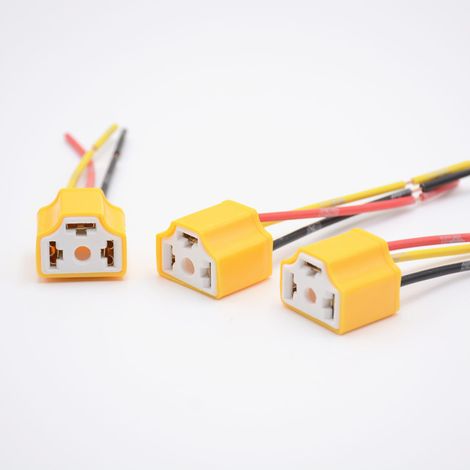 Lot de 5 douilles céramiques pour phares de voiture, résistantes aux hautes températures, type H4 à trois broches. (1/4)