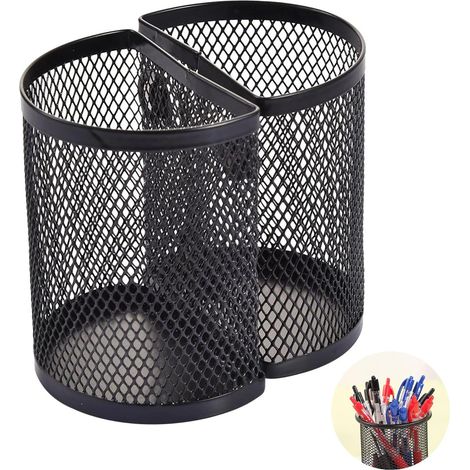 2 pièces Métal Crayon Tasse Pot Porte-Stylo Magnétique Porte Marqueurs Magnétique magnétiques multi-usages pour réfrigérateur(noir) (1/5)