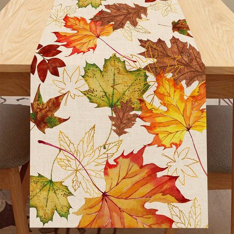 Chemin de Table, Halloween Feuille d'érable Noël, Décoration de Table de Cuisine, pour extérieur, fête, Thanksgiving (183 x 33 cm) (1/5)