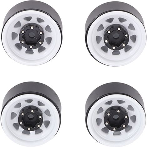 Roues Beadlock 1" pour Traxxas - 4 Pièces de Carrosserie RC avec Vis - Blanc (1/5)