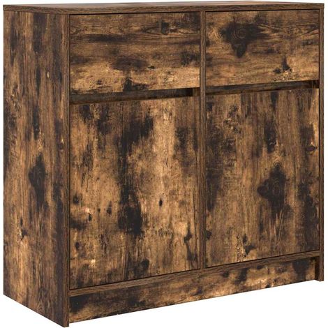 Maison Exclusive - Aparador con cajón roble ahumado 80x34x76 cm m (1/5)