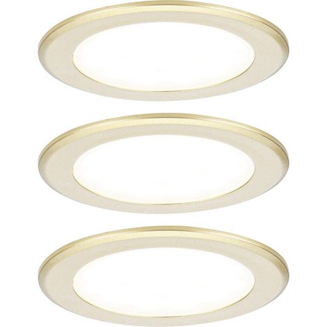 Paulmann LED Möbel-Einbauleuchte gold matt Ø 6,5 cm warmweiß 3er Set Deckenlampen