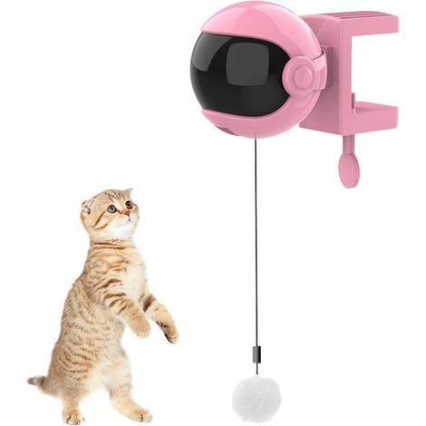 Jouet Intelligent pour Chat,Jouet pour Chat,Jouet Interactif pour Chat,Puzzle Interactif de Boule de Levage Automatique Jouets Intelligents pour Animaux de Compagnie (Rose)-Fei Yu (1/5)