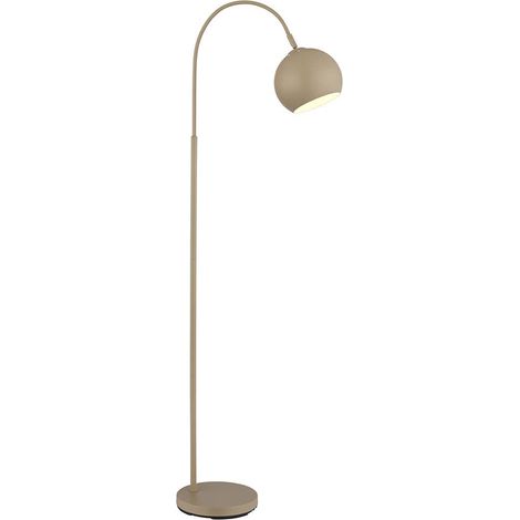 Stehleuchte Bogenstehlampe Stehlampe sandfarben Bogenlampe Wohnzimmer, Metall, 1x E27 Fassung, LxBxH 46x25x150 cm