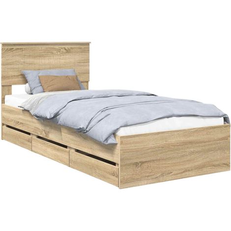 Estructura de cama Roble Sonoma 90 x 200 cm Madera Ingenieril vidaXL