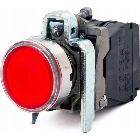 HARMONY XB4 - BOTÓN METÁLICO, PLANO, ROJO, RETROILUMINACIÓN LED 24V, NO+NC