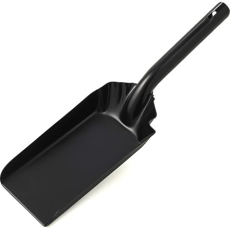 Pelle en Métal pour Cheminée et Barbecue - Pelle à Charbon - Pelle à Cendre - Fer Émaillé - Gris (1/5)