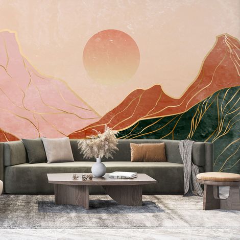 Papier peint panoramique - Couché de soleil Boho - 130 cm x 55 cm (1/4)