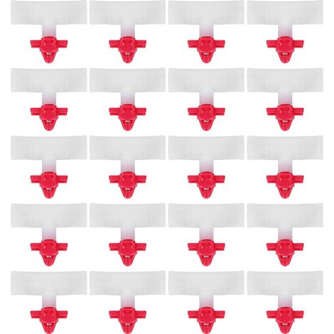 Lot de 20 abreuvoirs à tétine pour élevage – Tétines rouges – Sortie G3/2 – Avec raccord en T et abreuvoir d’angle (1/5)