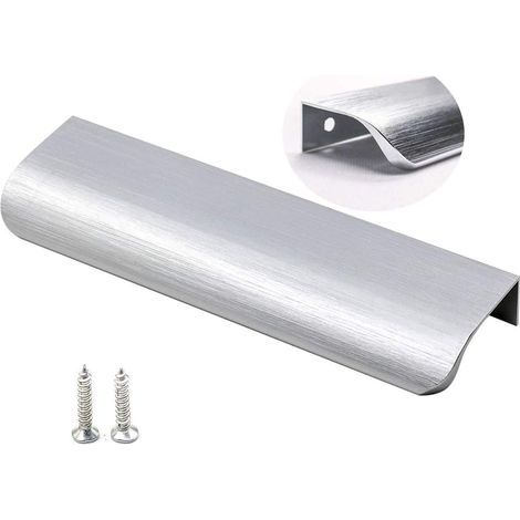 10 Pièce Argenté Poignée Meuble Cuisine 128mm Alliage d'aluminium Poignées de Meubles LS7027SNB128 (1/4)