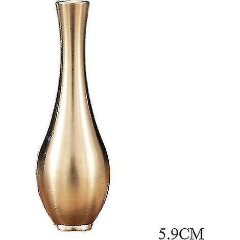 Petit vase en cuivre pur, décoration dorée, vase antique, vase unique (1/5)
