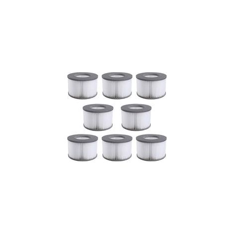 Lot de 8 cartouches filtrantes pour piscine gonflable — Gris, remplaçables, accessoires de piscine (1/5)