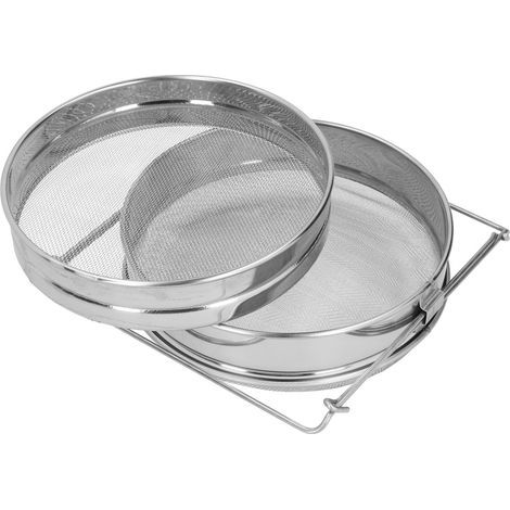 Filtre à Miel en Acier Inoxydable, Double Filtre à 18 Mailles et 25 Mailles, Flèche Télescopique pour Installation de Seau de 5 Gallons, à des Fins de Filtration Apicole, de (1/5)