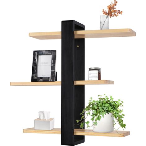 Étagère Murale Décorative 6 Niveaux Couleurs Mixte - 50x14x58cm avec Porte-OBJETS Antidérapants, Design Moderne pour Cuisine/Salon/Salle de Bain (1/5)