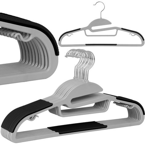 Cintre flexible, lot de 10, gris-noir (1/5)