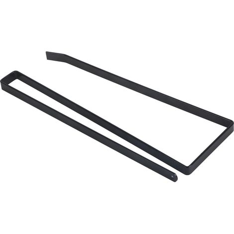 Porte-rouleau de papier acier pour armoire cuisine, porte-serviettes mural, organiseur de rangement noir (1/5)