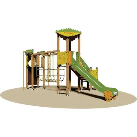 Villaggio Beverly 902 Giochipark torretta ponte scivolo arrampicata EN 1176 - Acciaio inox (1/4)