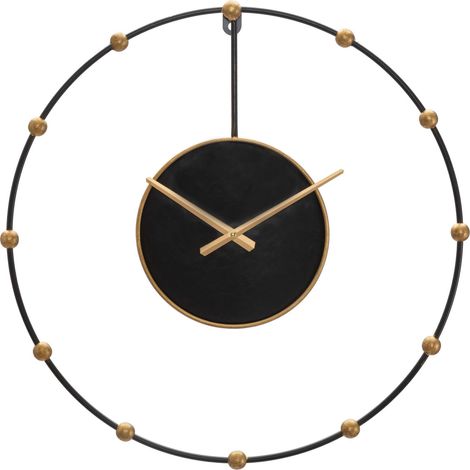 Orologio da Muro Pearl Ø61x4,5 cm in Ferro Nero (1/5)