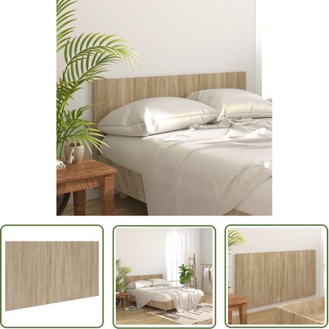 The Living Store Tête de lit Chêne sonoma 160x1,5x80 cm Bois d'ingénierie - Tête De Lit - Lit Double - Meuble Chambre - Bois D'ingénierie - Décoration Chambre (1/5)
