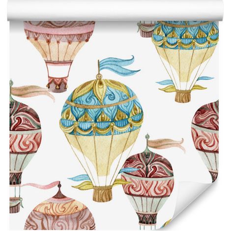 Papel pintado de globos de colores para salón y dormitorio, 50x1000 cm. (1/5)