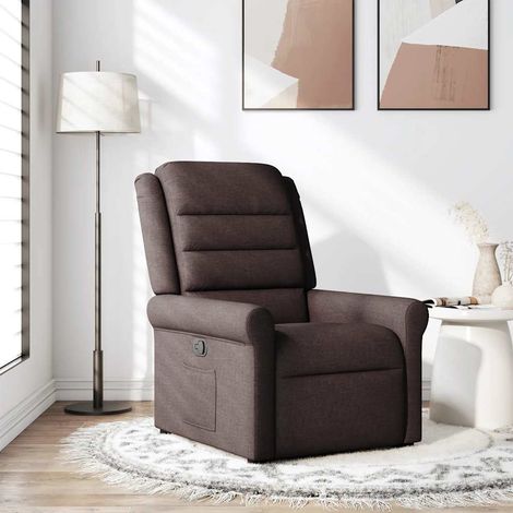 Fauteuil inclinable Marron foncé Tissu vidaXL (1/5)