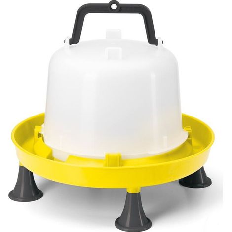 Abreuvoir siphoïde 5L pour volailles – Plastique avec anse et 4 pieds – Pour poules et basse-cour – Dimensions 27x36cm – River Systems