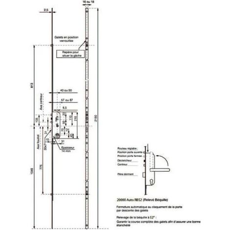 Vachette Serie 20000 RB90 Mehrpunktverriegelung aus Stahl