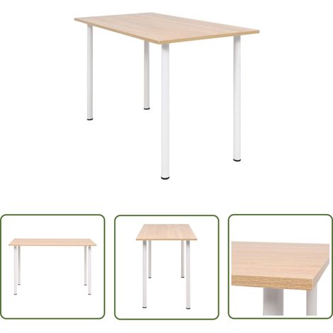 The Living Store Esstisch 120×60×73 cm Eichenbraun und Weiß - Esstisch - Holztisch - Küchentisch - Esszimmertisch - Moderner Esstisch (1/5)