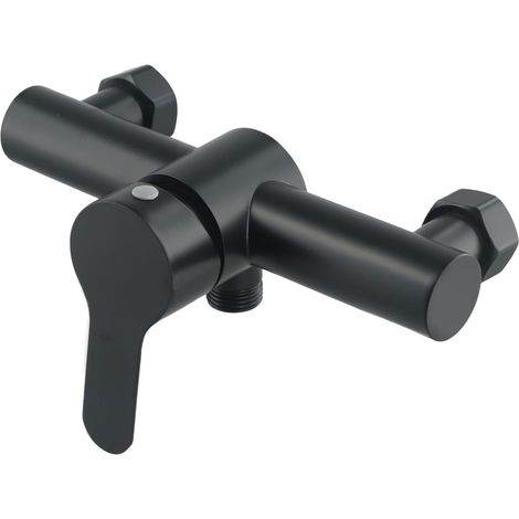 Mitigeur bain-douche mural noir double commande (1/5)