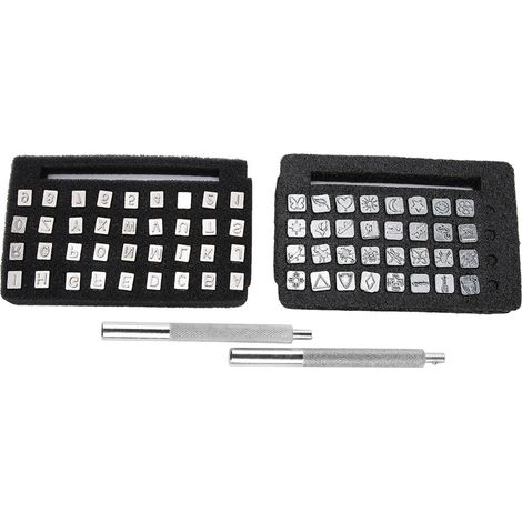 Outil de perforation en alliage de zinc pour cuir, idéal pour l'impression artisanale (lettres, chiffres, insectes, 6 mm). (1/5)