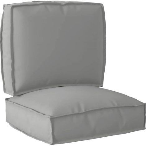 Juego de cojines de paleta 2 pcs Gris Tela Oxford vidaXL (1/5)