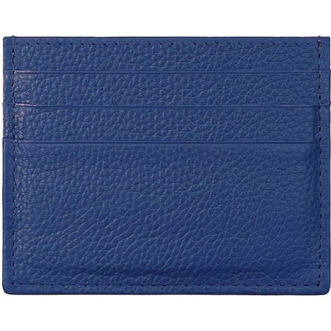 Porte-cartes de crédit mince en cuir véritable pour femmes (bleu) (1/2)
