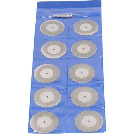 Lot de 10 disques de ponçage diamantés fins avec tige, pour bois, métal et pierre, 50 mm / 2 pouces (1/5)