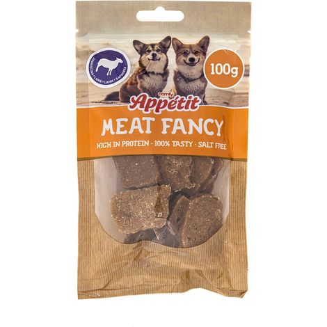 Snack confortevoli e ipocalorici PER cani: filetti di agnello, confezione da 100 g