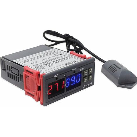 Digital Display Humidity and Temperature Controller with Integrated Sensor Probe Relay Output, 110-220V (1/5)