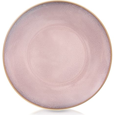 Piatto piano in ceramica smaltata rosa, 27 cm (1/4)