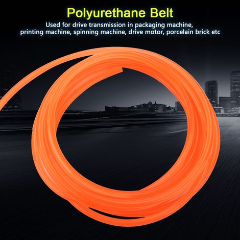 Oranger Rundriemen aus PU-Polyurethan mit glatter Oberfläche für Antriebstechnik (8 mm 5 m) (1/5)