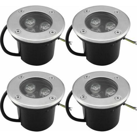 Spot led extérieur encastrable 4 PACK 3W IP65 Spot Encastrable Led Terrasse Rond 270 Lumen Lampe d'éclairage de jardin extérieur, pour Jardin Chemin Cour Garage, Blanc Chaud (1/5)