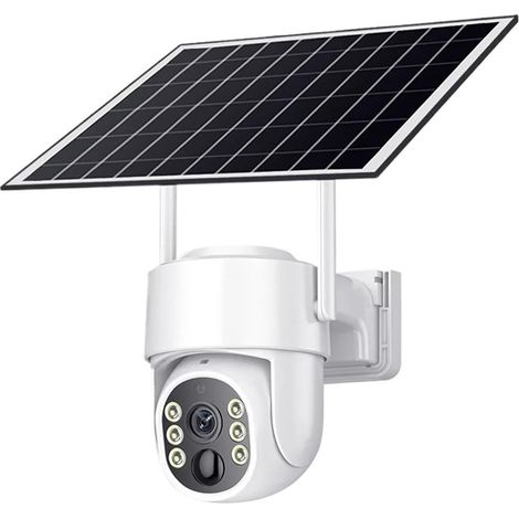 Caméra WiFi PTZ extérieure caméra IP Solaire sans Fil 8MP HD Batterie intégrée caméra de Surveillance vidéo Longue durée de Veille(WiFi Cam 32G Card) (1/5)