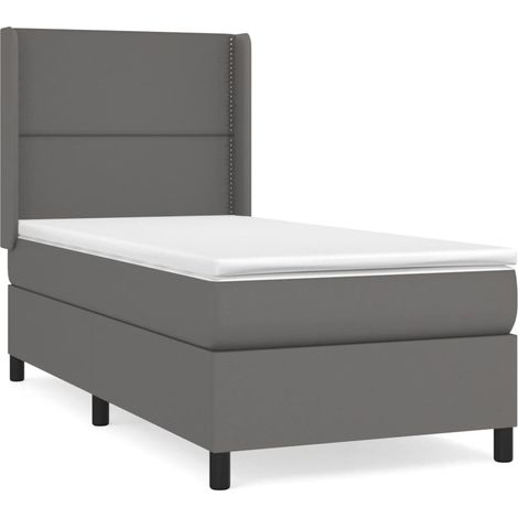 Maison Exclusive - Boxspringbett mit Matratze Grau 90x200 cm Kuns