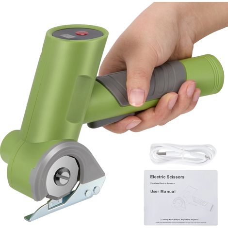 Tijeras eléctricas inalámbricas recargables, color verde/negro. (1/2)