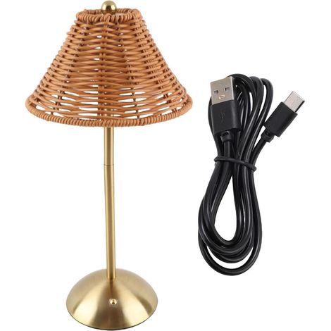Lampe de chevet rechargeable à LED, base en métal, atmosphères (1/5)